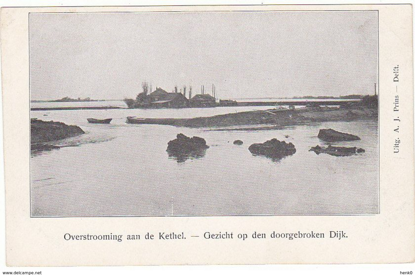 Schiedam Kethel Overstroming 1903 De Doorgebroken Dijk O86 - Schiedam