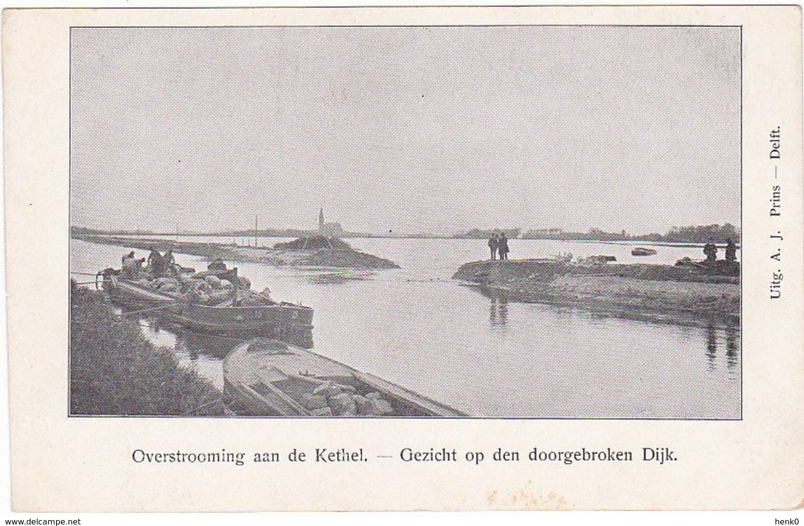 Schiedam Kethel Overstroming 1903 De Doorgebroken Dijk O73 - Schiedam