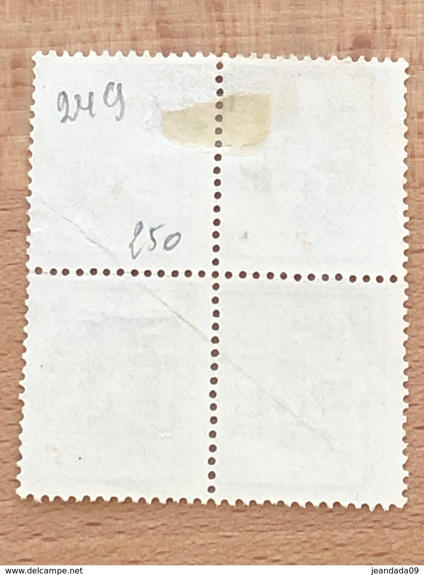 249A Belgique 1931 Belgie TB Bloc De 4 1 Pli Dans Le Papier - Tipo 1929-37 (Leone Araldico)