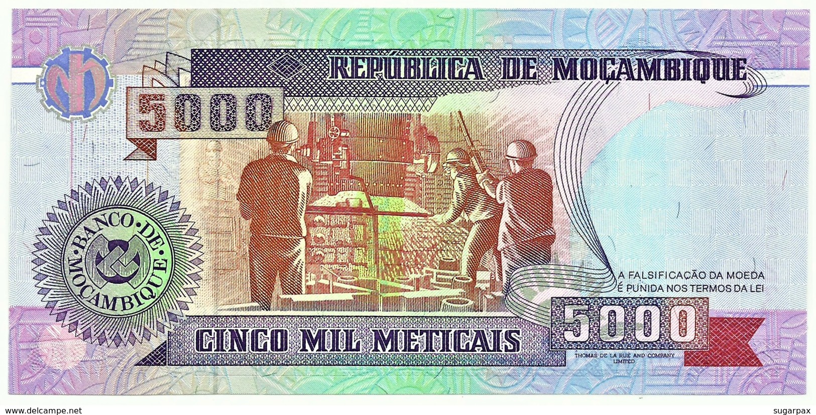 Mozambique - 5000 Meticais - 16.06.1991 - Unc. - P 136 - Serie CB - 5.000 - Mozambique