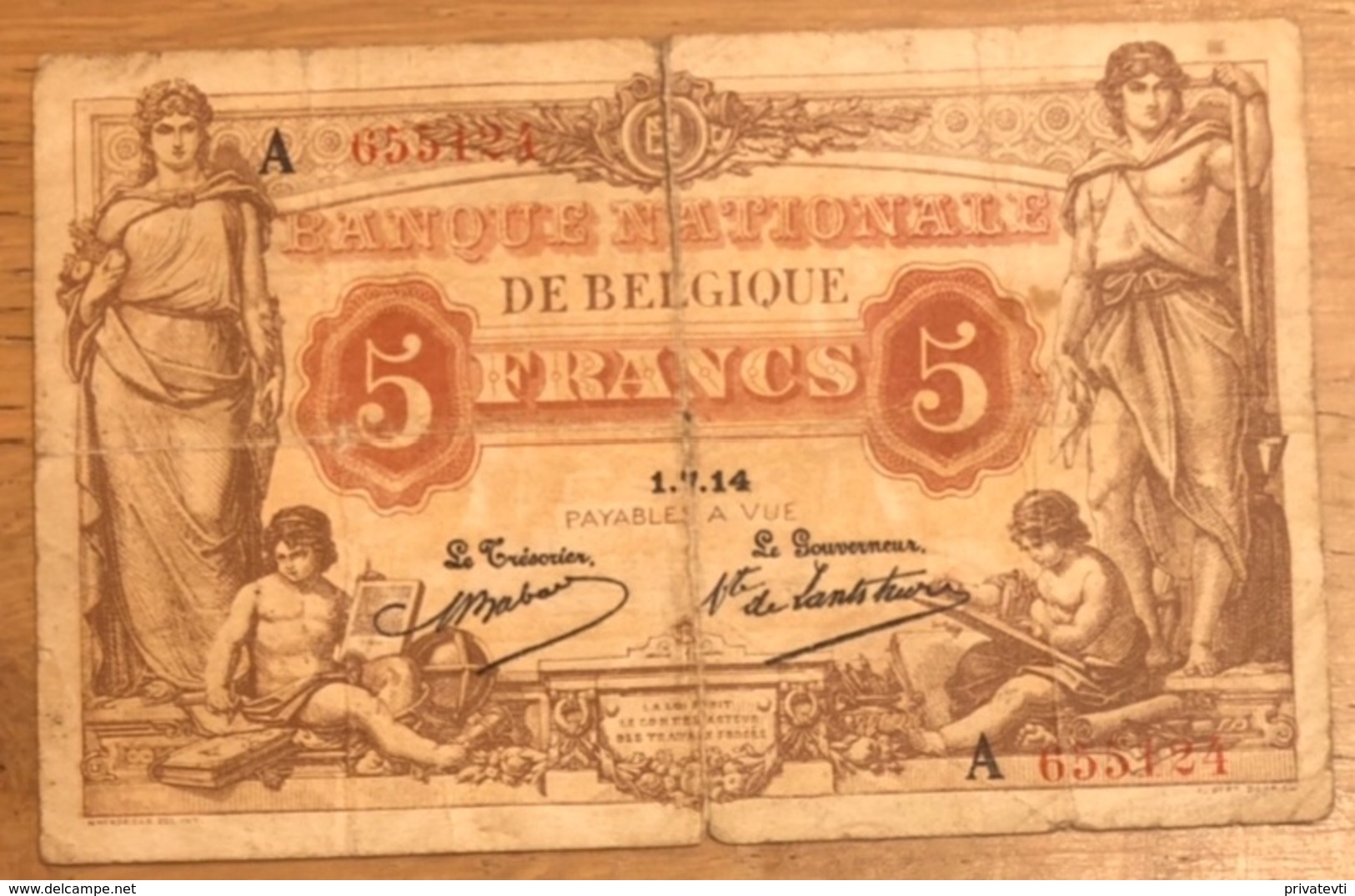 5 Francs Antwerpen 1914 Babau - De Lantsheere! 6124 - 5 Francs