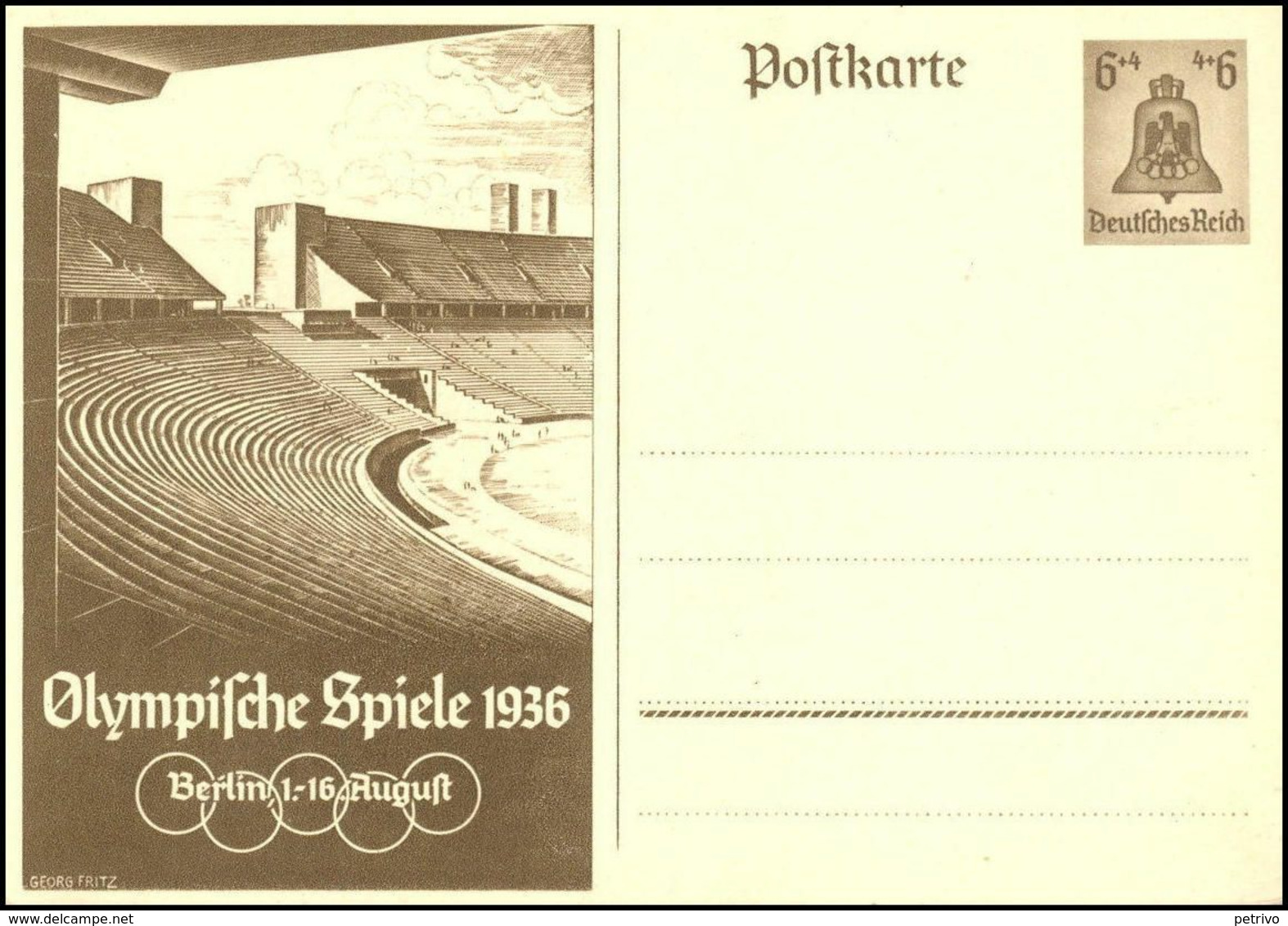 Germany - 1936 A - Olympic Games 1936  - Stationery Card - Sommer 1936: Berlin