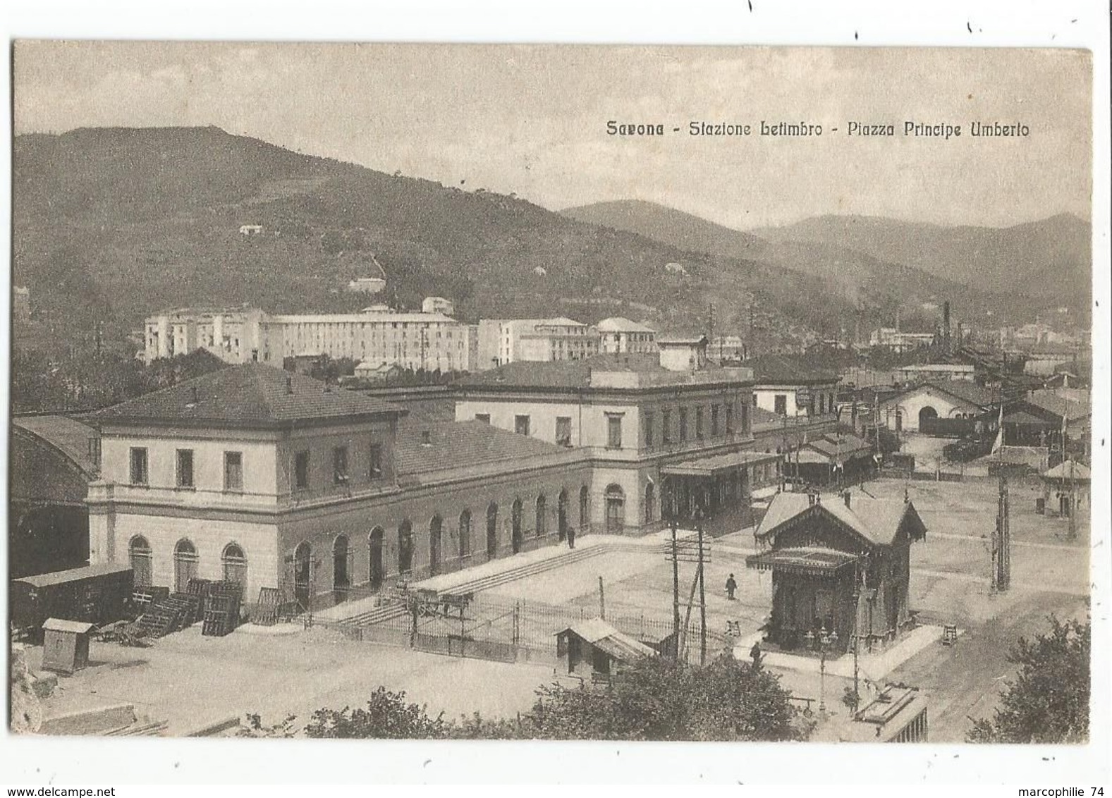 ITALIA CARTOLINA SAVONA + CROCE ROSSA COMITATO 1917 + AMBULANT GENOVA VENTIMIGLIA - Poststempel