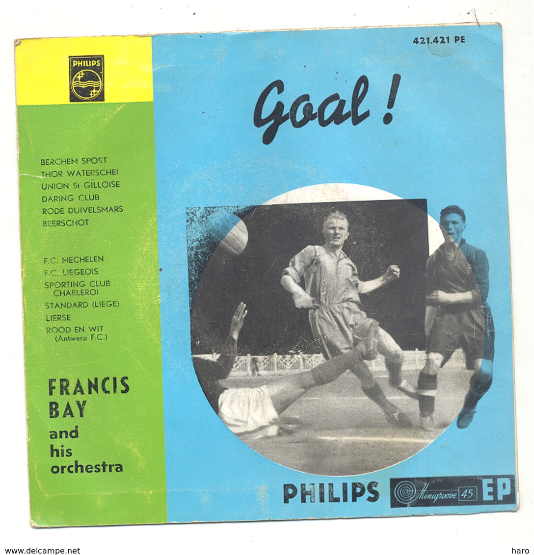 Pochette Du Disque 45 T " GOAL " Clubs De Football Belge, Standard, FC Liègeois, Waterschei, Mechelen,.. DISQUE VOILE !! - Accessoires, Pochettes & Cartons