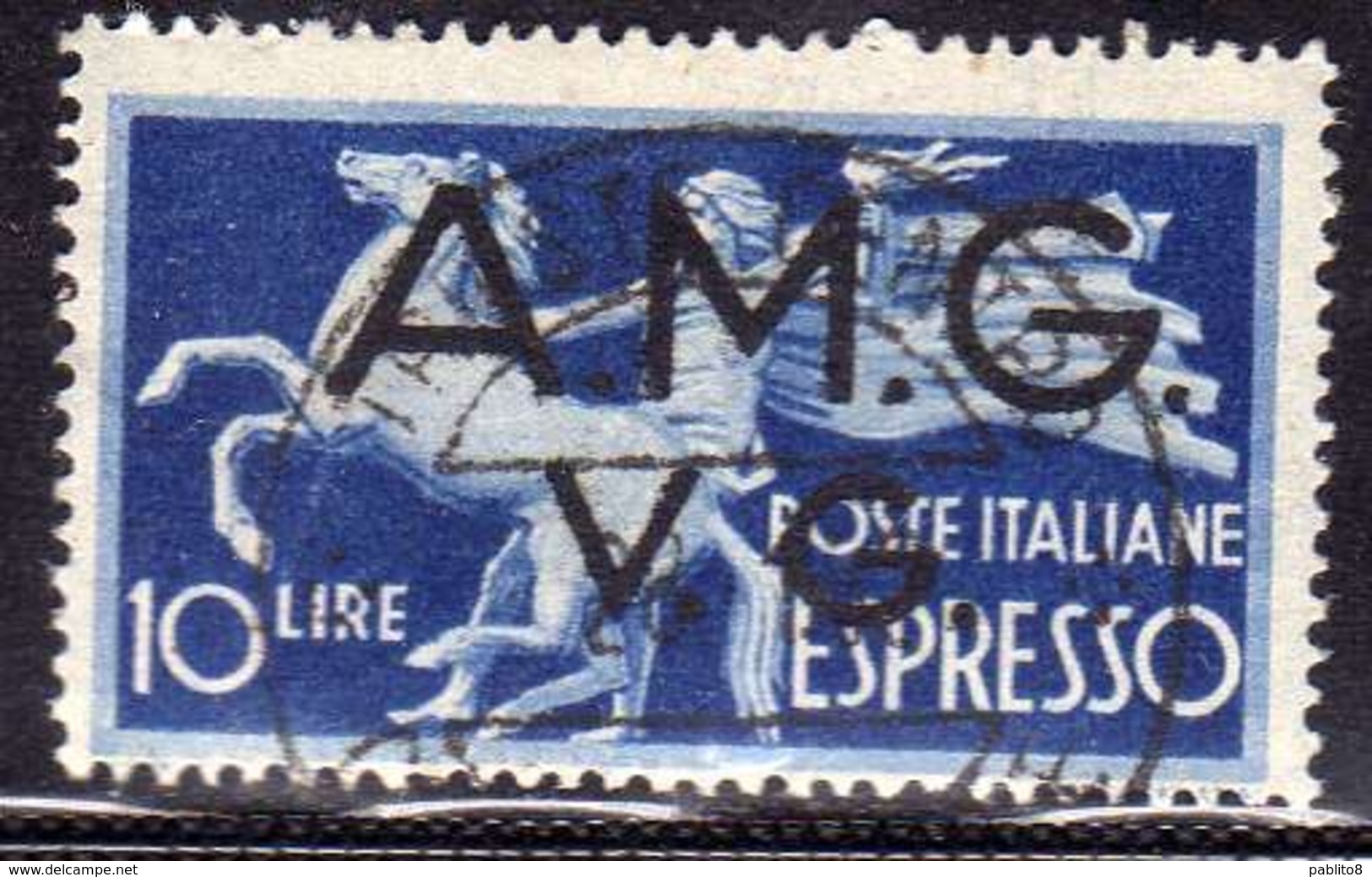 VENEZIA GIULIA 1946 TRIESTE AMGVG AMG VG ESPRESSO SPECIAL DELIVERY LIRE 10 USATO USED OBLITERE' - Used