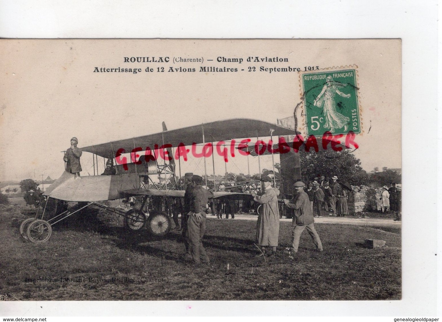 16- ROUILLAC - CHAMP AVIATION-ATTERRISSAGE DE 12 AVIONS MILITAIRES-22 SEPTEMBRE 1913- EDITEUR LIBRAIRIE BOYON - Rouillac