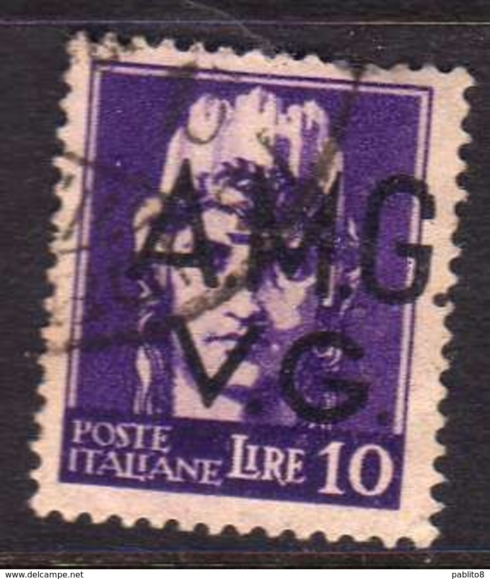 VENEZIA GIULIA 1945 - 1947 TRIESTE AMGVG AMG VG POSTA ORDINARIA LIRE 10 VARIETA' VARIETY USATO USED OBLITERE' - Gebraucht