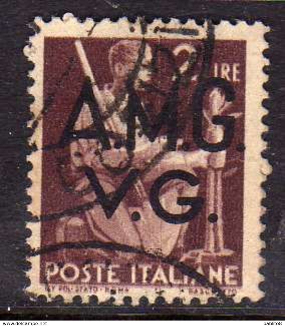 VENEZIA GIULIA 1945 - 1947 TRIESTE AMGVG AMG VG POSTA ORDINARIA LIRE 2 USATO USED OBLITERE' - Usados