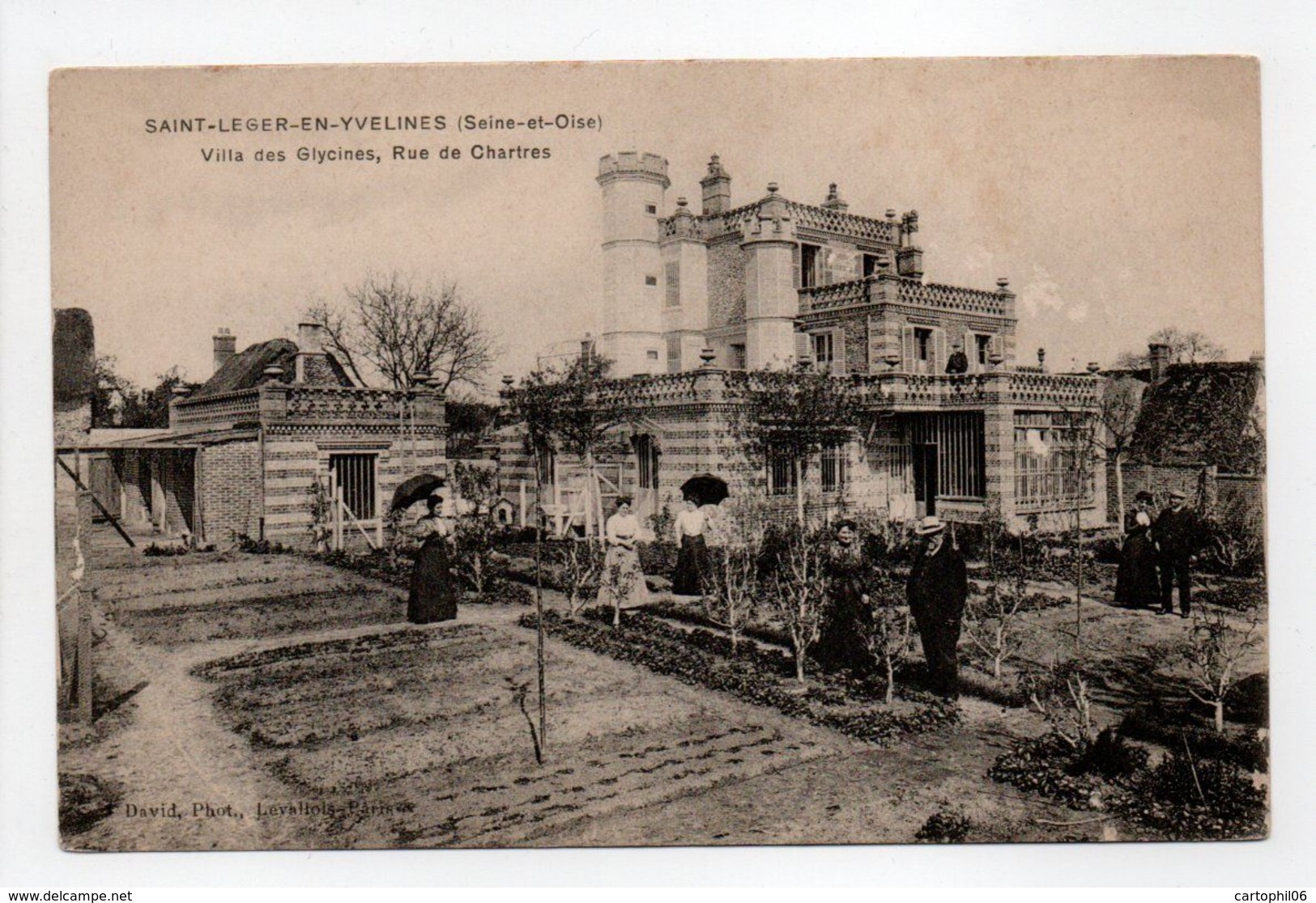 - CPA SAINT-LEGER-EN-YVELINES (78) - Villa Des Glycines, Rue De Chartres (avec Personnages) - Photo David - - St. Leger En Yvelines