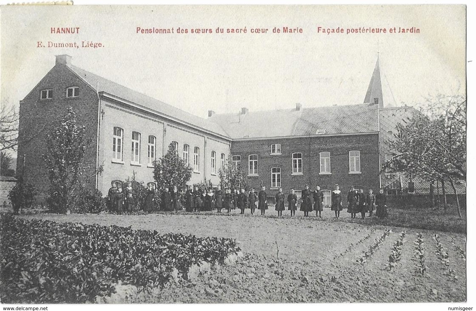 HANNUT  --  Pensionnat Des Soeurs Du Sacré Coeur De Marie - Façade Postérieure Et Jardin - Hannut