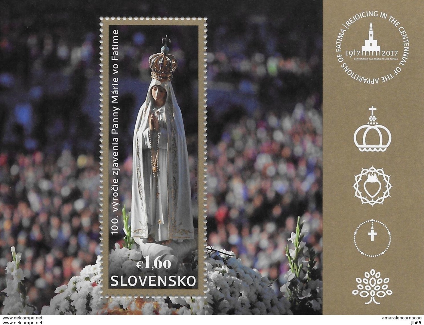 Slovaquie 2017 BF 49 ** Bloc 100° Anniversaire De L'apparition De La Vierge à FATIMA / Our Lady - Blocs-feuillets