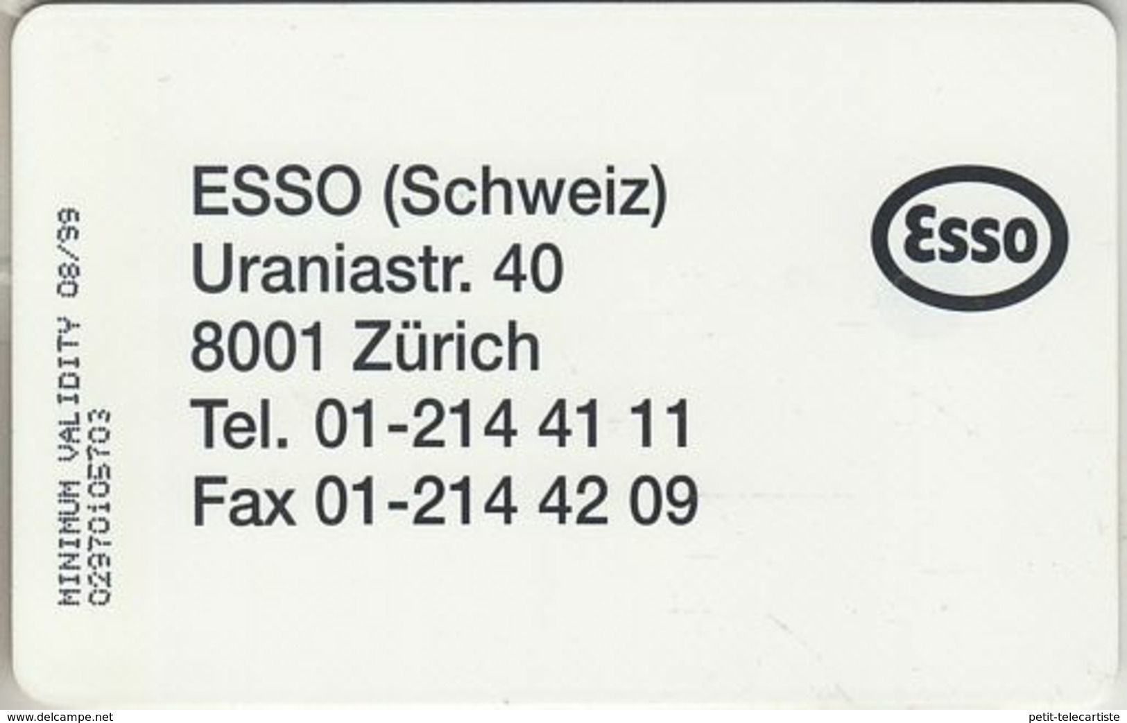 SUISSE - PHONE CARD - TAXCARD-PRIVÉE. CHIP ***  TIGRE ESSO / 4 *** - Suisse