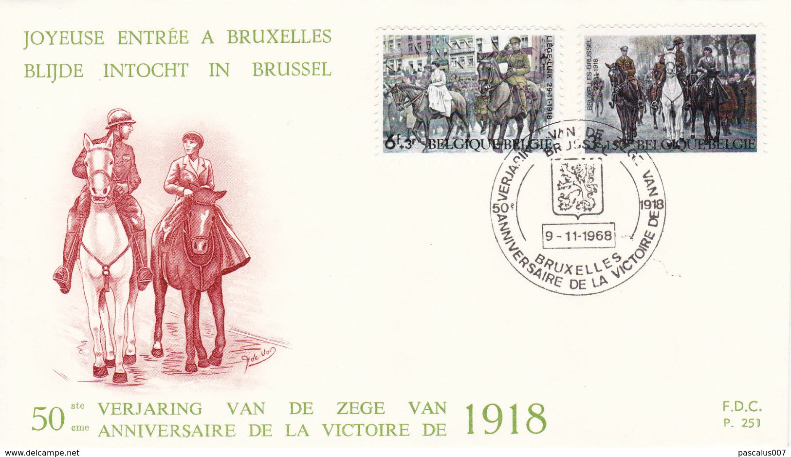 B01-173 BELG.1968 1474 1475 1476 & 1477 FDC ( LiegeBruxelles )   Patriotique Serie Patriottische Serie 3.5€ - 1961-1970