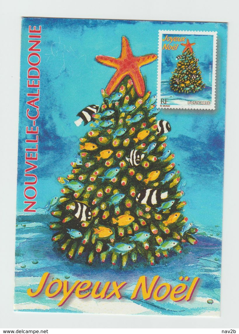 Entier Carte Postale  " Joyeux Noël " Oblitérée Nouméa Sud  1998. - Postwaardestukken