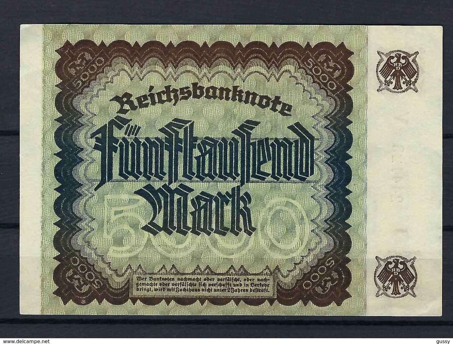 ALLEMAGNE 1923:  Billet De 5'000 Mark De La Reichsbank, Bon état - 5.000 Mark