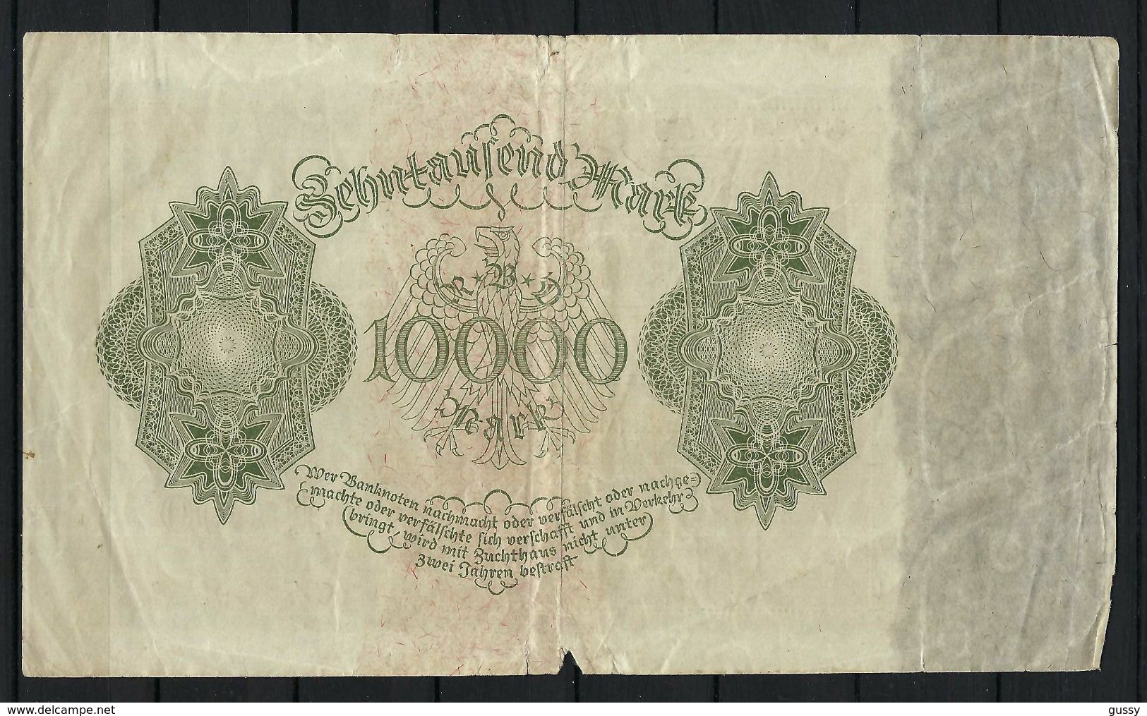 ALLEMAGNE 1923:  Billet De 10'000 Mark De La Reichsbank, Assez Bon état - 10.000 Mark