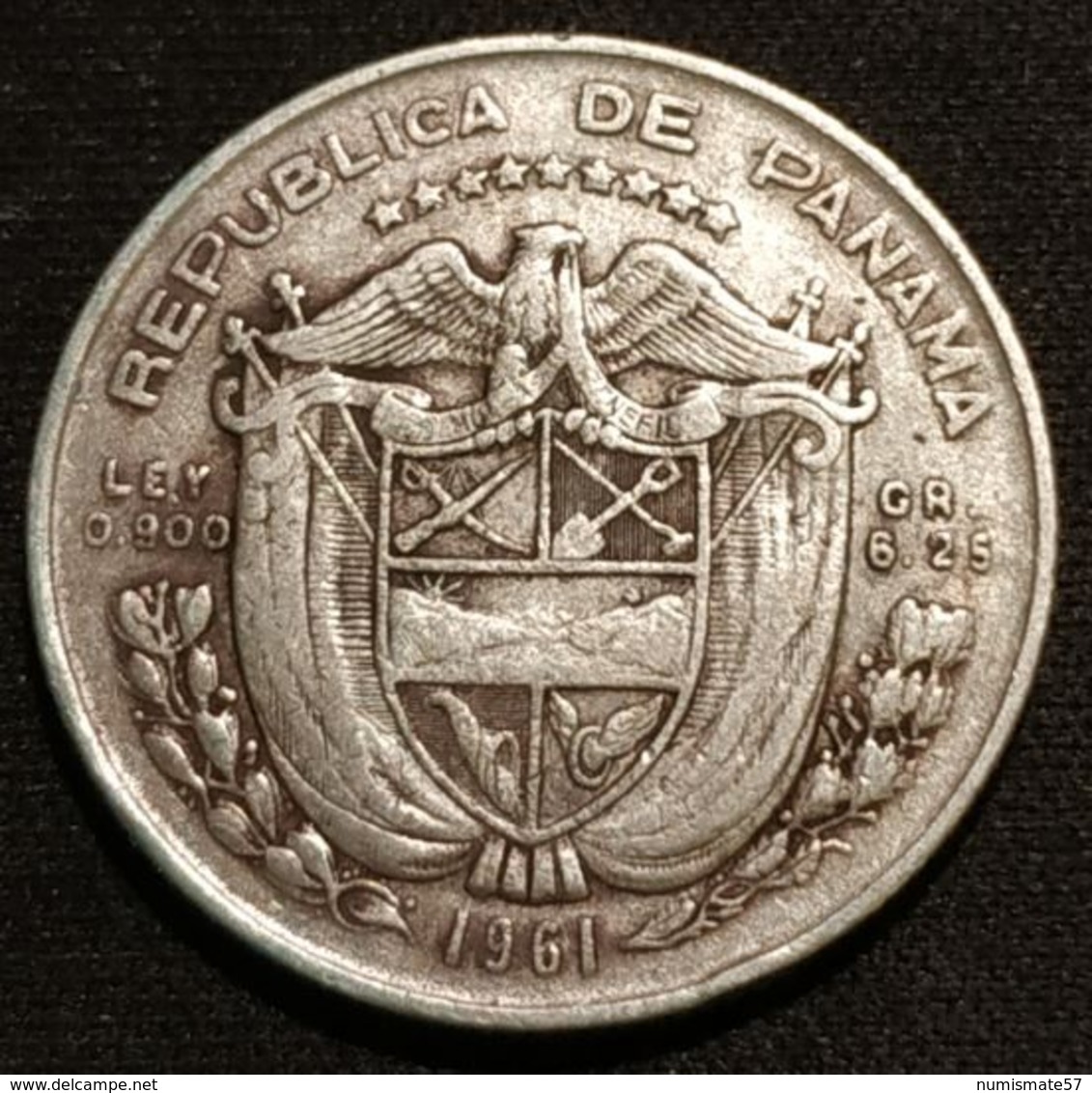 PANAMA - ¼ - 1/4 BALBOA 1961 - Argent - Silver - KM 25 - Panama