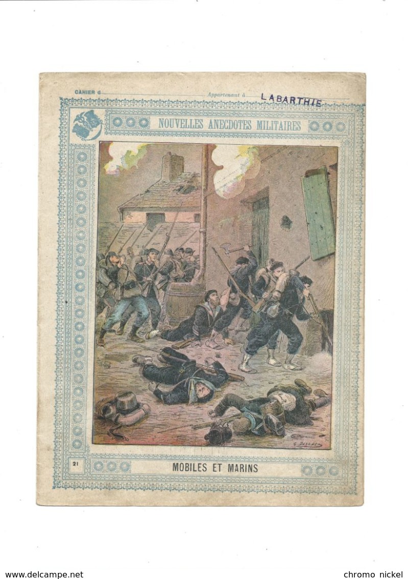 Mobiles Et Marins Anecdotes Militaires 1870 Didactique Protège-cahier Couverture 220 X 175 Bien - Copertine Di Libri