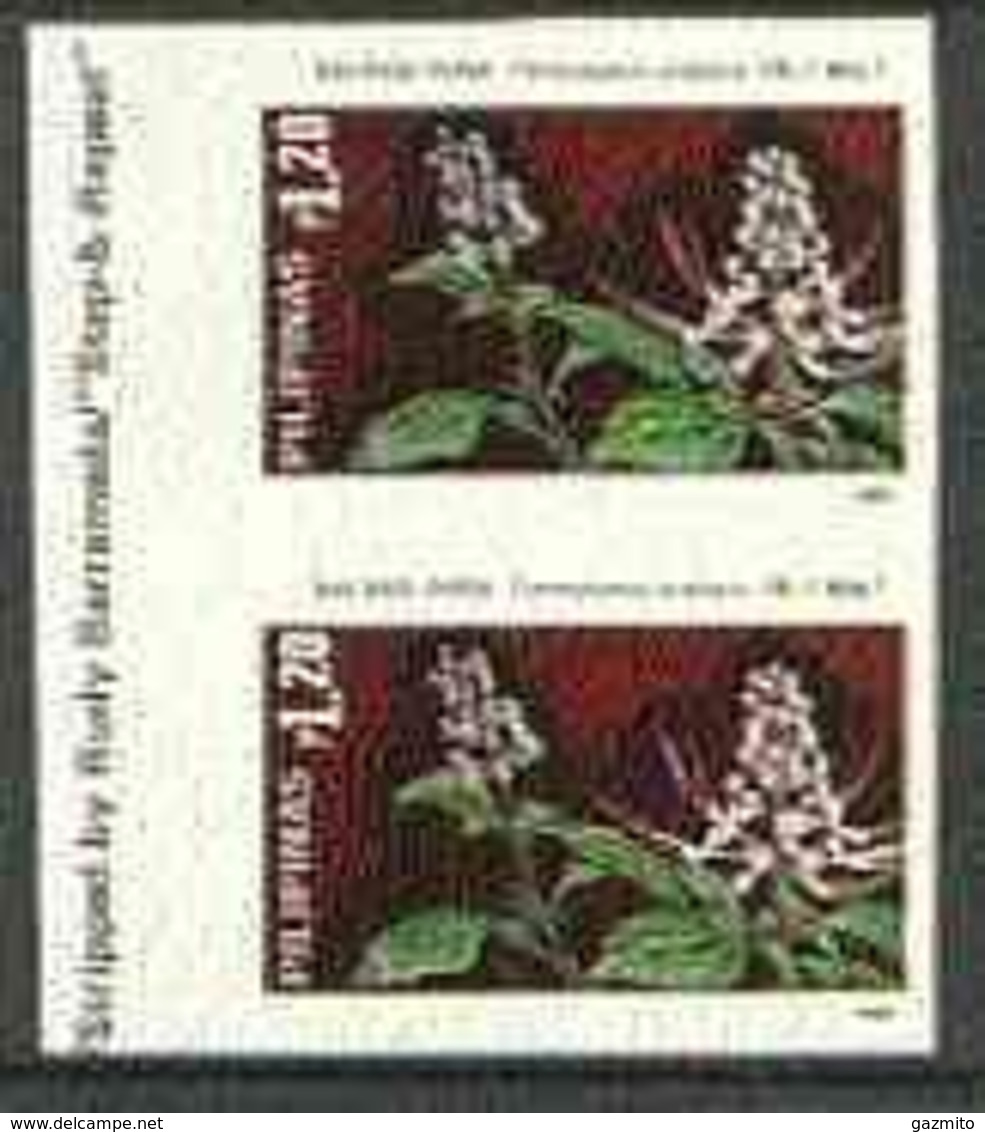 Philippines 1985, Medicinal Plants, 1val In Pair Of 1p20 IMPERFORATED - Medicinal Plants