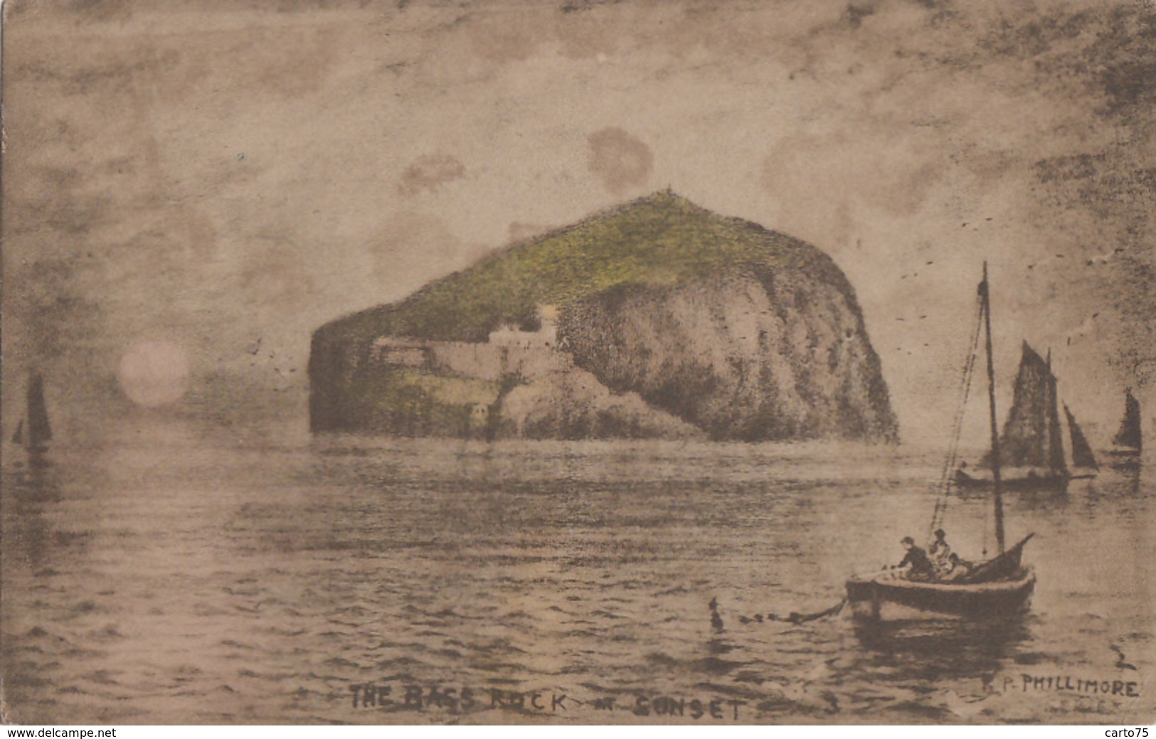 Royaume-Uni - Scotland - North Berwick - Bass Rock - Creag Nam Bathais - Artist P. Phillimore - East Lothian