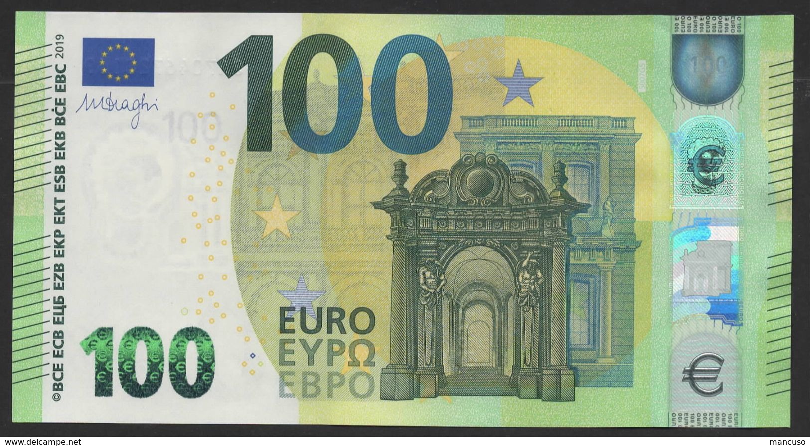 100 EURO ITALIA SA S007  "04" - DRAGHI  UNC - 100 Euro