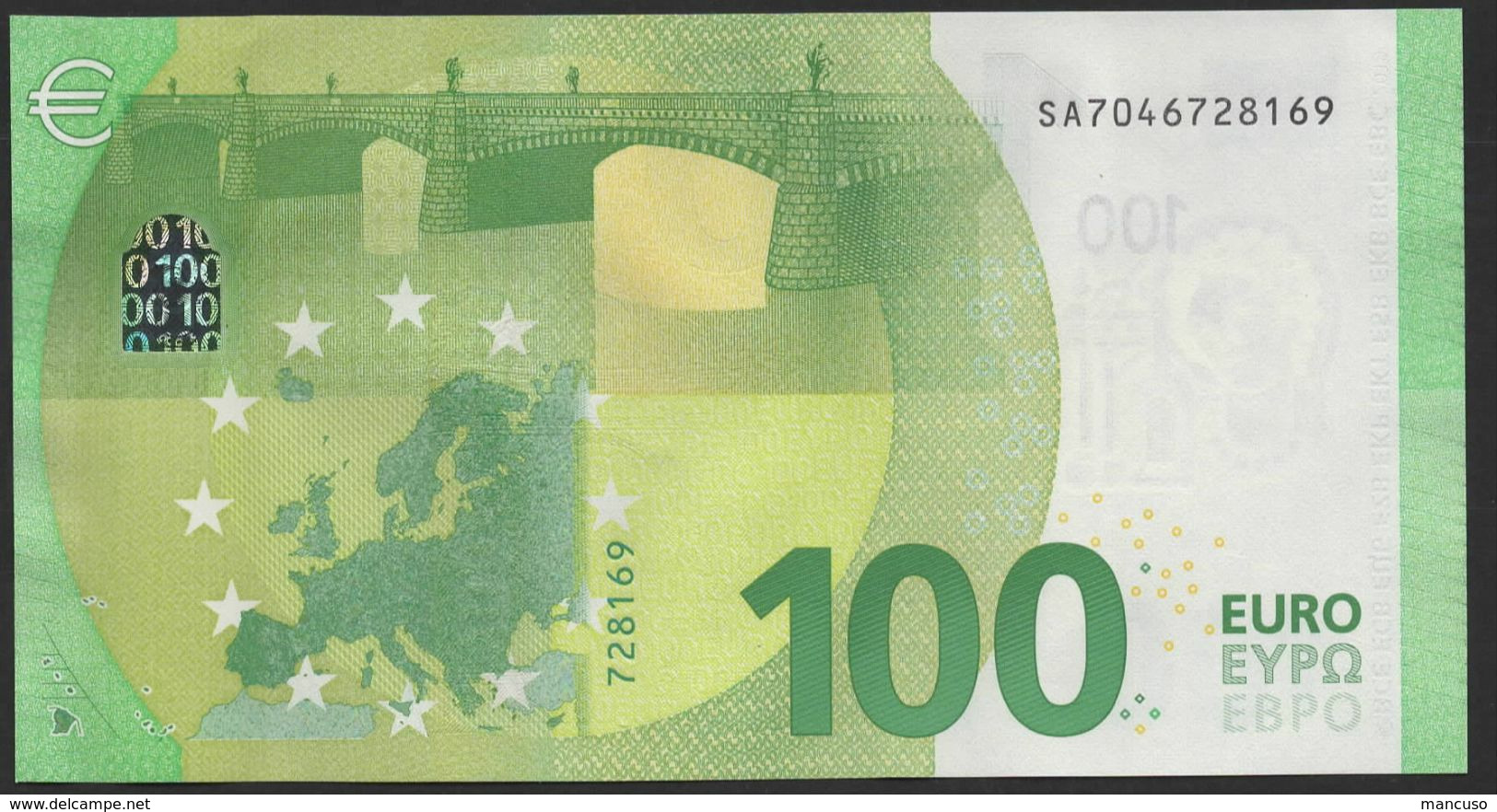 100 EURO ITALIA SA S007  "04" - DRAGHI  UNC - 100 Euro