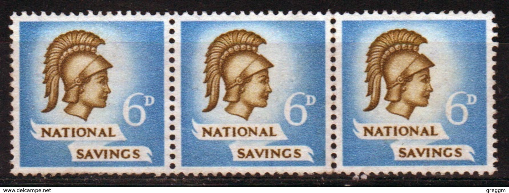 GB 1951- 6d National Savings Cinderella Stamp In Strip Of 3. - Cinderellas