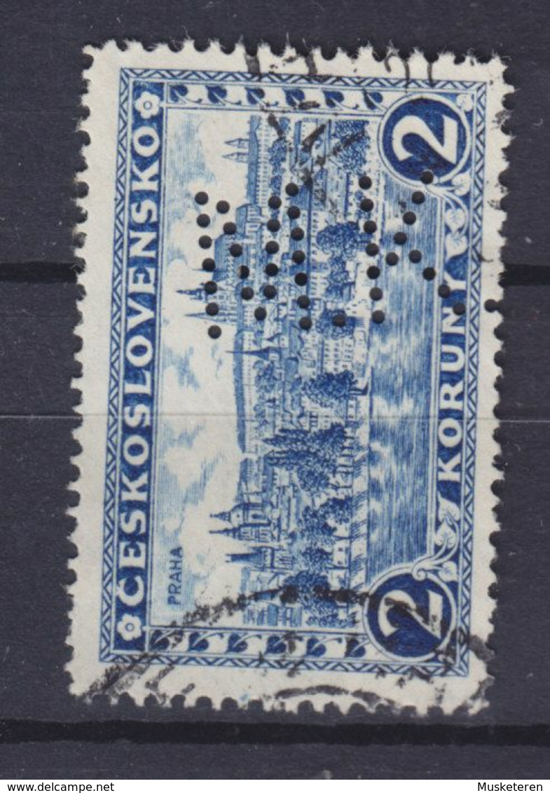 Czechoslovakia Perfin Perfore Lochung 'M.K.' 1926 Mi. 253 2 Kc Prag (2 Scans) - Variétés Et Curiosités