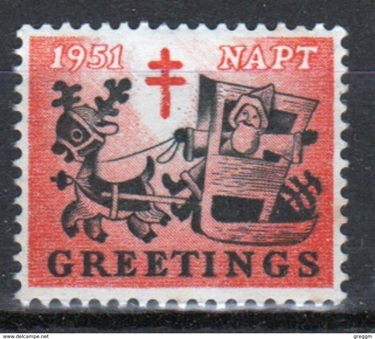 GB 1951- N.A.P.T. (National Association For The Prevention Of Tuberculosis) Greetings Cinderella Stamp. - Cinderellas