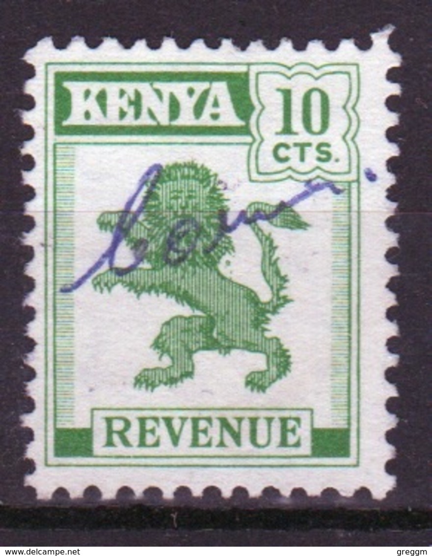 Kenya 1957 Ten Cents Revenue Stamp Fiscally Used. - Kenia (1963-...)