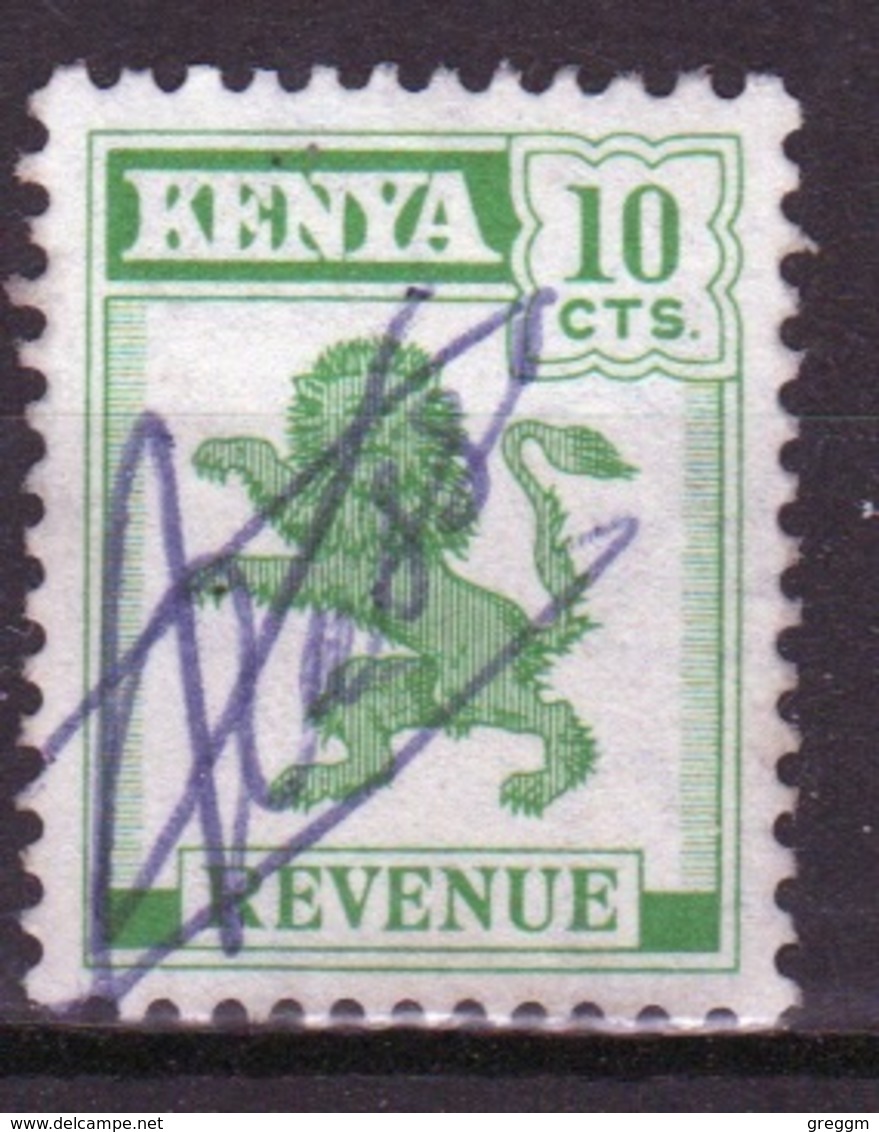 Kenya 1957 Ten Cents Revenue Stamp Fiscally Used. - Kenya (1963-...)