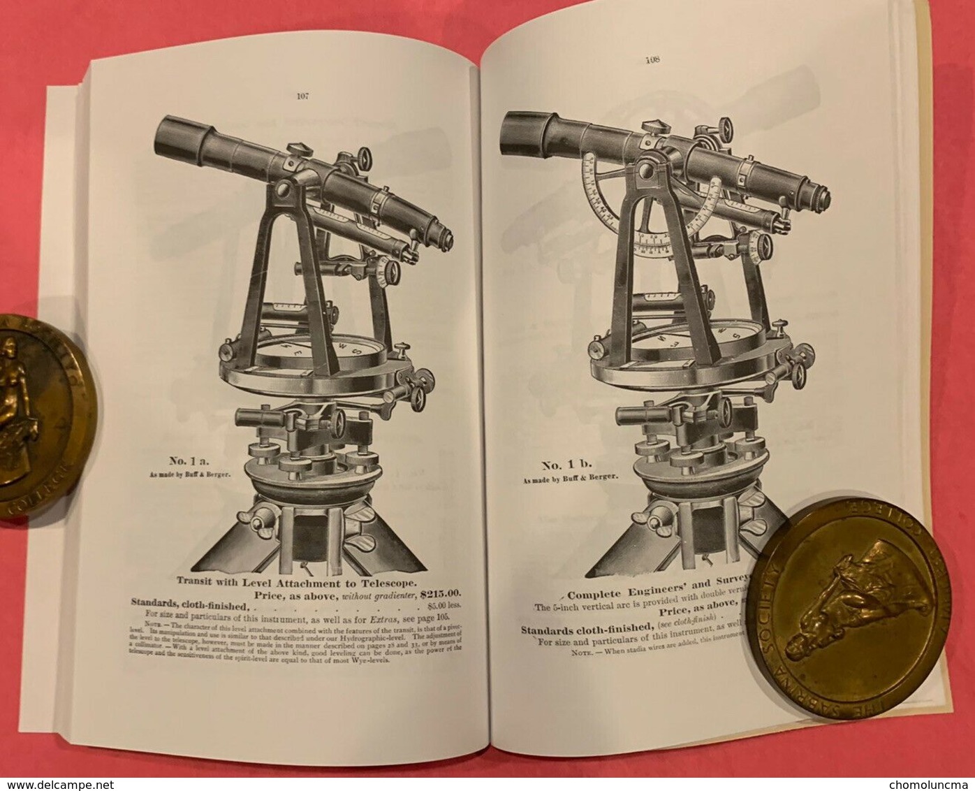 Buff & Berger 1897 Surveying Engineering Instrument Using Catalog Reproduction Catalogue Topographique Théodolite ..... - Earth Science