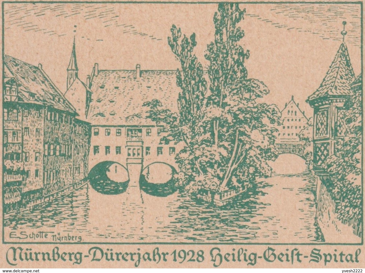 Allemagne 1928. Entier Touristique, Hôpital Du Saint-Esprit à Nuremberg. Année Dürer - Otros & Sin Clasificación