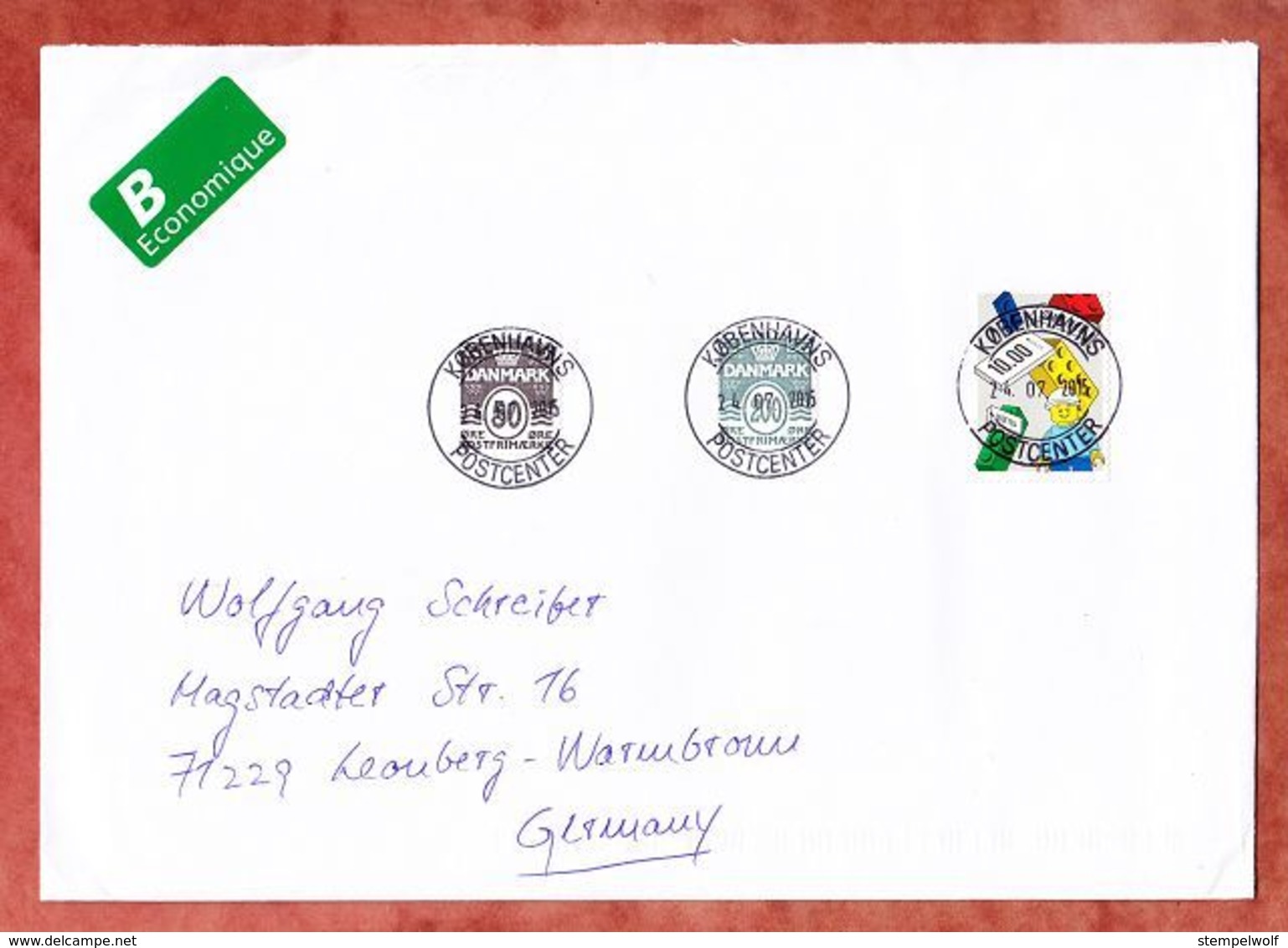 Grossbrief, Lego Sk U.a., Koebenhavns Nach Leonberg 2015 (96304) - Cartas & Documentos