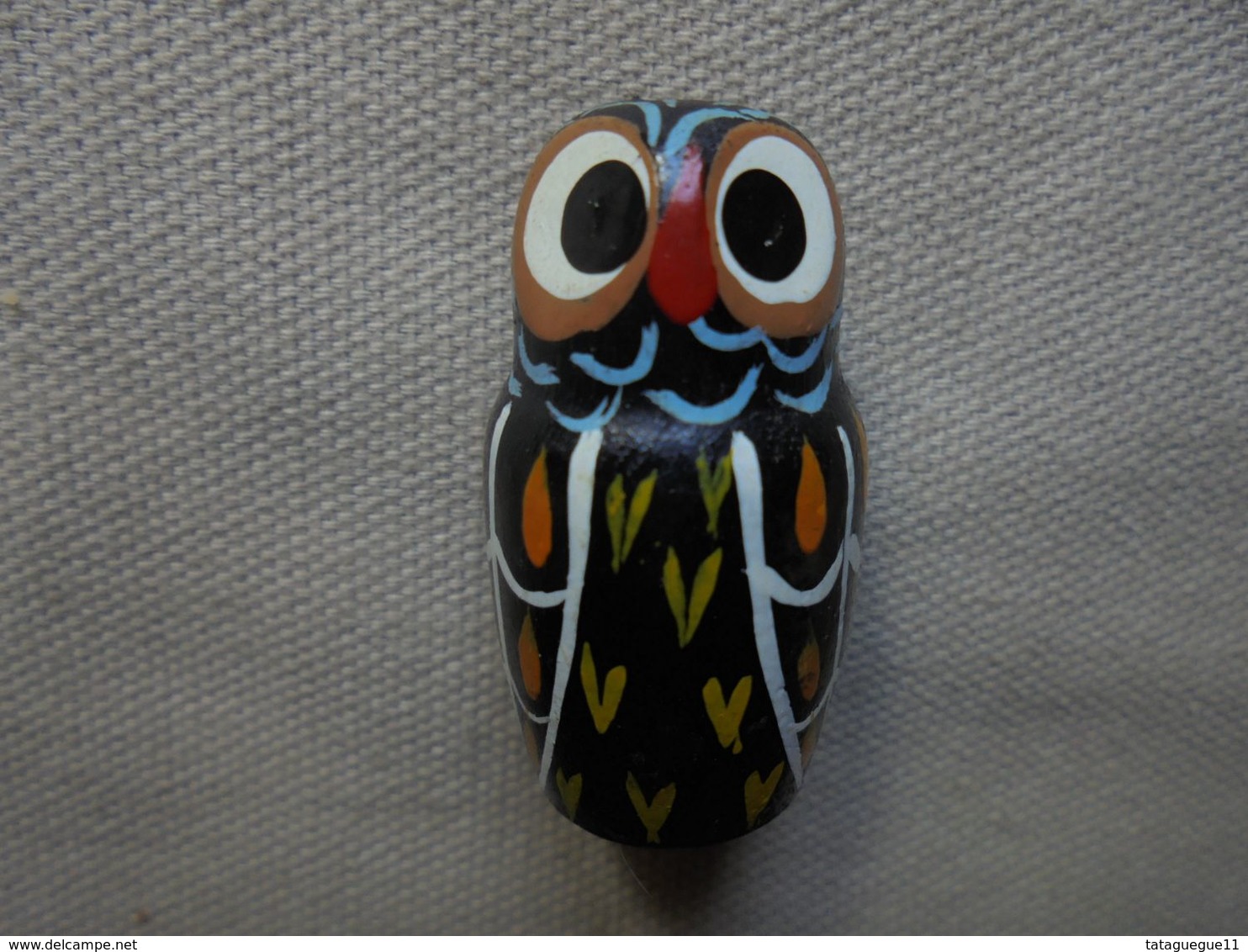 Vintage - Mini Hibou/chouette En Bois - Animales