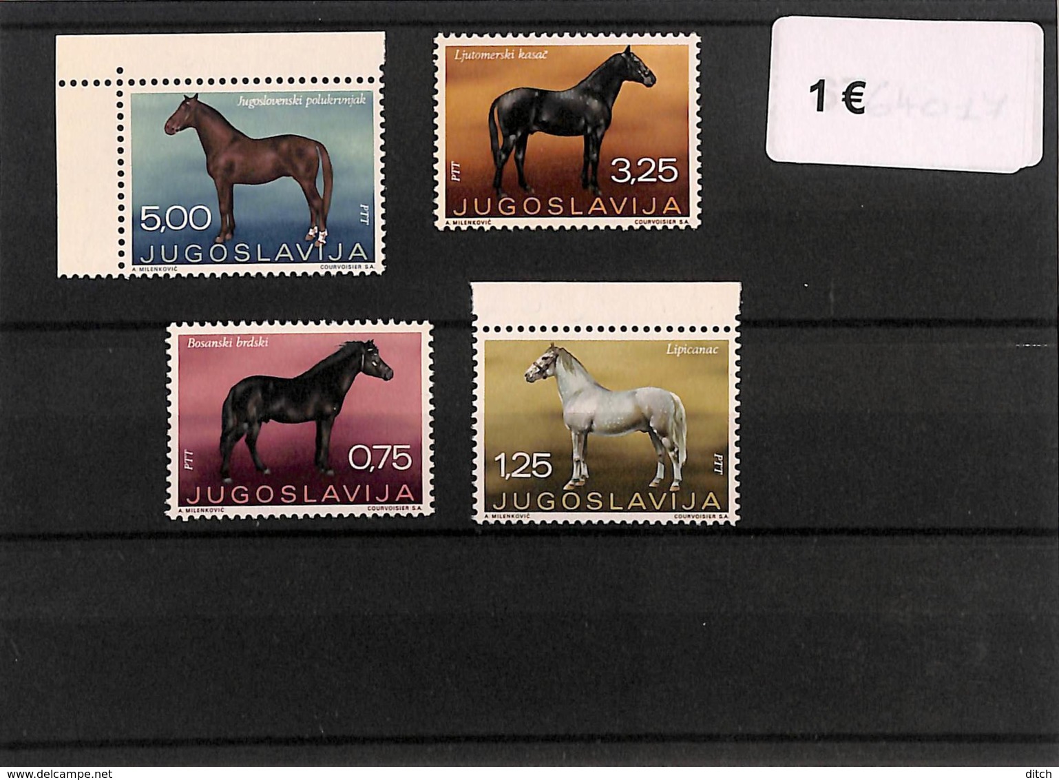 D - [112373]TB//**/Mnh-Yougoslavie  -  Animaux, Mammifères, Chevaux, Sculpture, Arts - Caballos