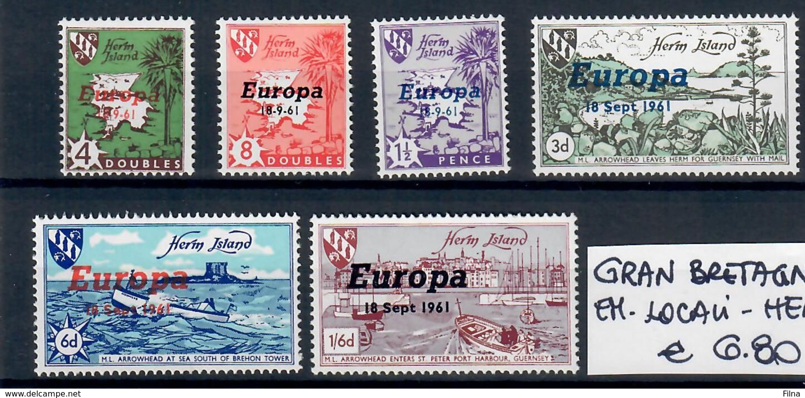 GRAN BRETAGNA 1961 EUROPA  - EMISSIONI LOCALI - HERM ISLAND - SERIE COMPLETA - Local Issues