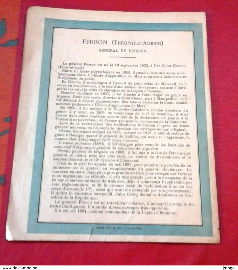 Couverture Cahier Collection Paul Varin Général Ferron Avant 1900 - Omslagen Van Boeken