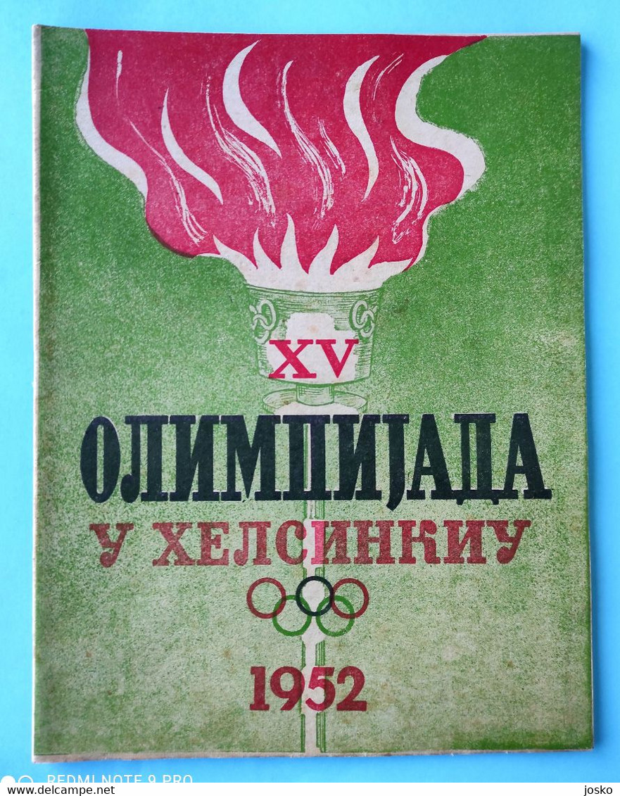 XV SUMMER OLYMPIC GAMES HELSINKI 1952 - Yugoslavian Vintage Guide-programme * Olympia Olympiade Jeux Olympiques Finland - Libri