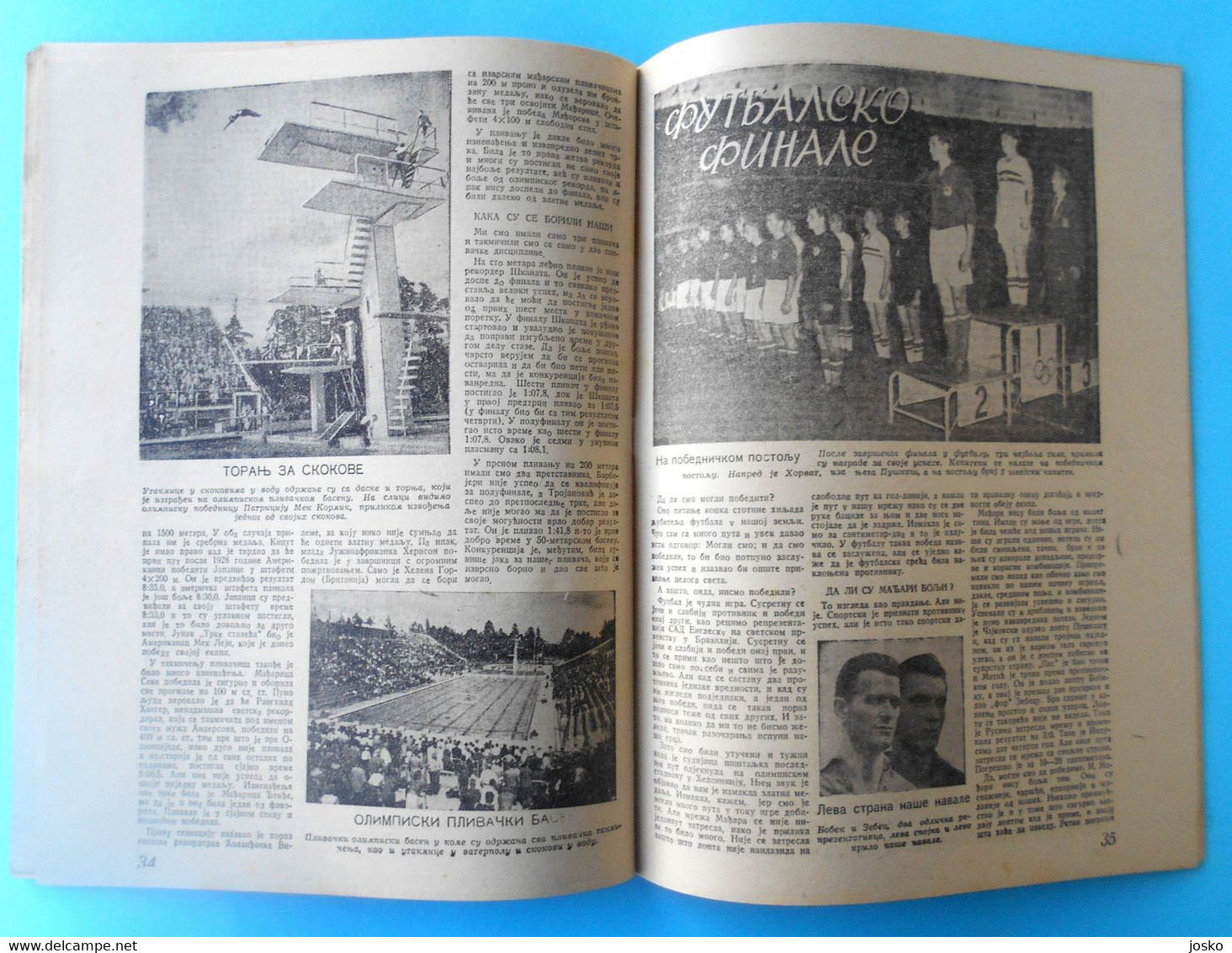 XV SUMMER OLYMPIC GAMES HELSINKI 1952 - Yugoslavian vintage guide-programme * Olympia Olympiade Jeux Olympiques Finland