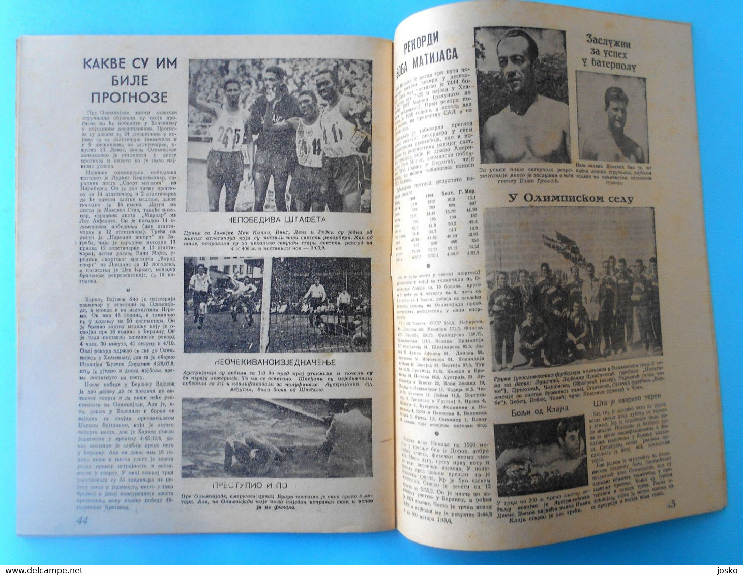 XV SUMMER OLYMPIC GAMES HELSINKI 1952 - Yugoslavian vintage guide-programme * Olympia Olympiade Jeux Olympiques Finland