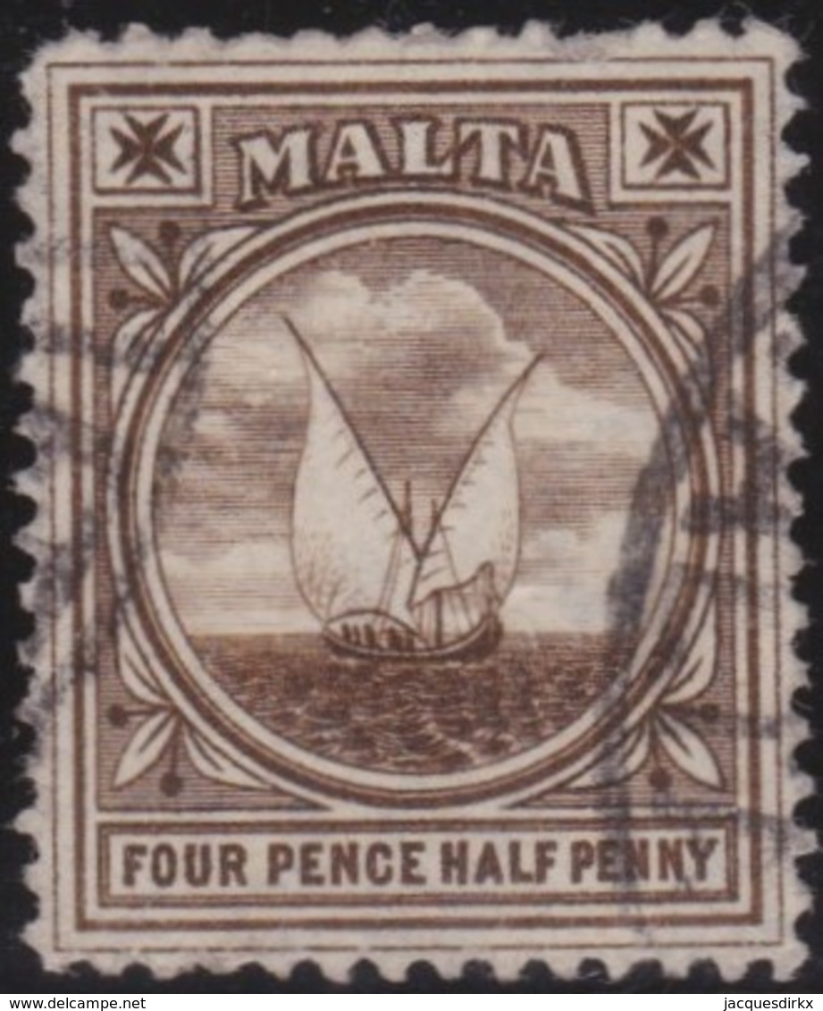 Malta  .    SG  .   57  .      O   .       Cancelled   .   /   .   Oblitéré - Malte (...-1964)