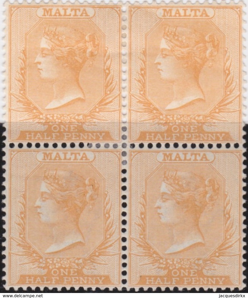 Malta  .    SG  .   9 ?  Bloc Of 4  (2 Scans)    .    *    .   Mint-hinged   .   /   .  Neuf Avec Charnière - Malta (...-1964)