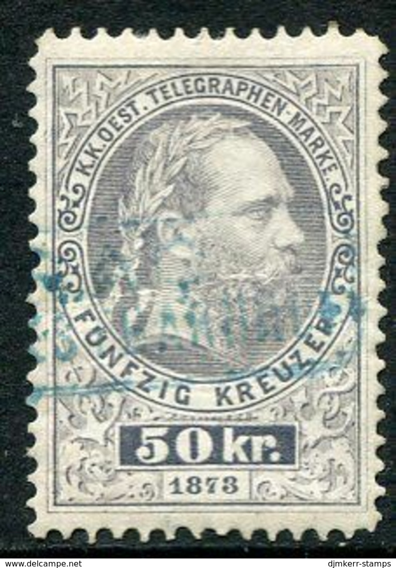 AUSTRIA 1874 Telegraph Engraved 50 Kr, Perforated 10½ Used.  Michel 14A - Telégrafo