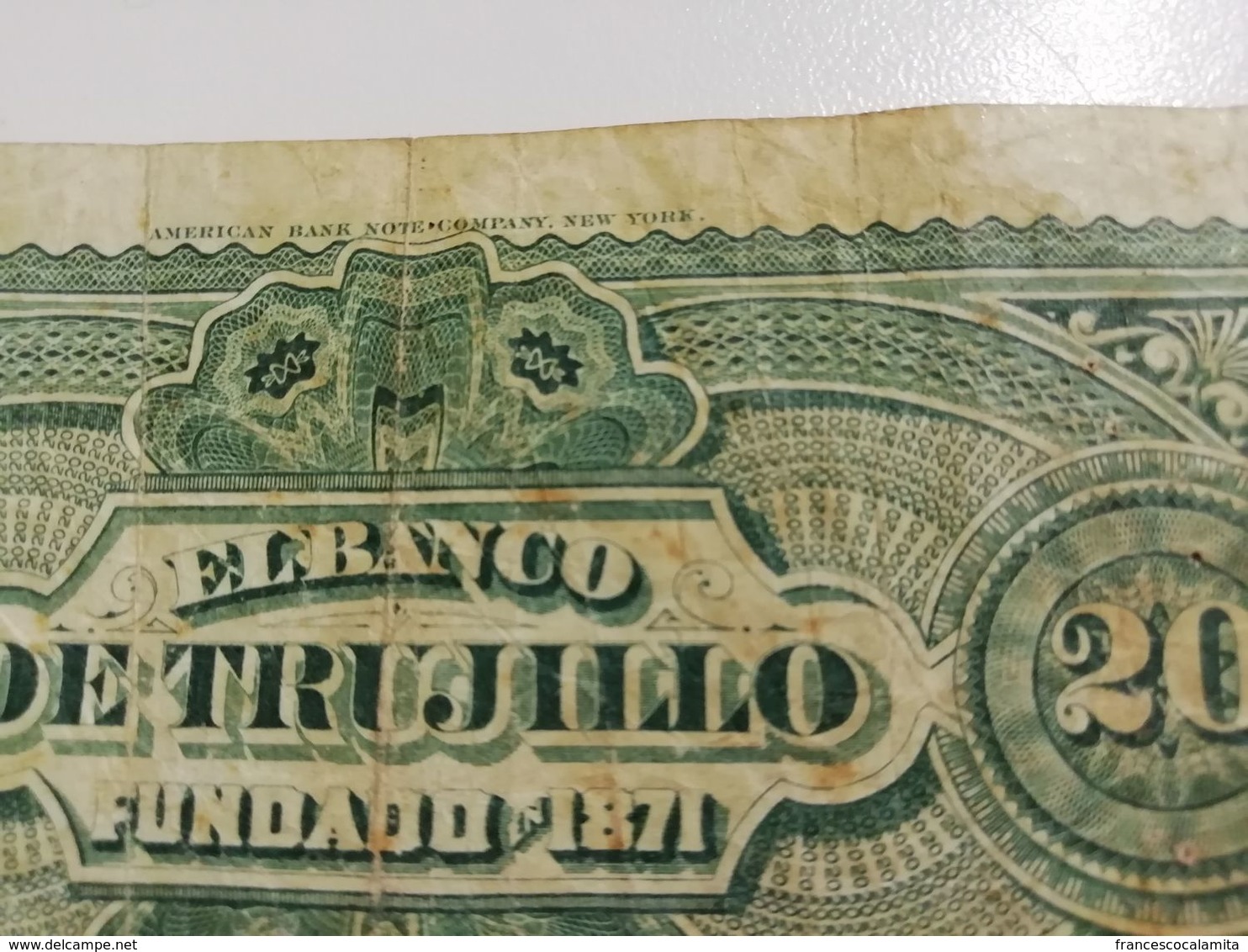 Banconota El Banco De Trujillo 20 Centavos - Perú