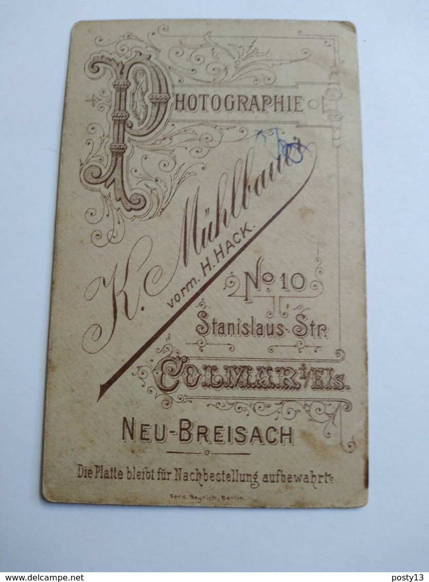 CDV Photographie Ancienne Militaire Allemand Alsacien - Photo Mulhbauer, COLMAR - Krieg, Militär