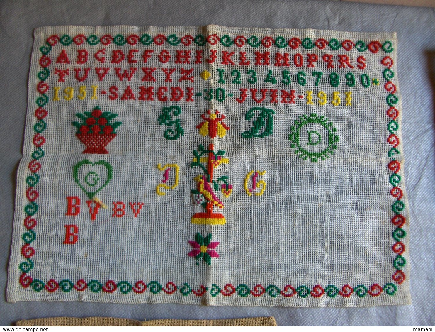 6 Abecedaires 1951 -1954 Pour Certains Vintage-lecon De Couture Aux Eleves-vieux Francais - Stickarbeiten