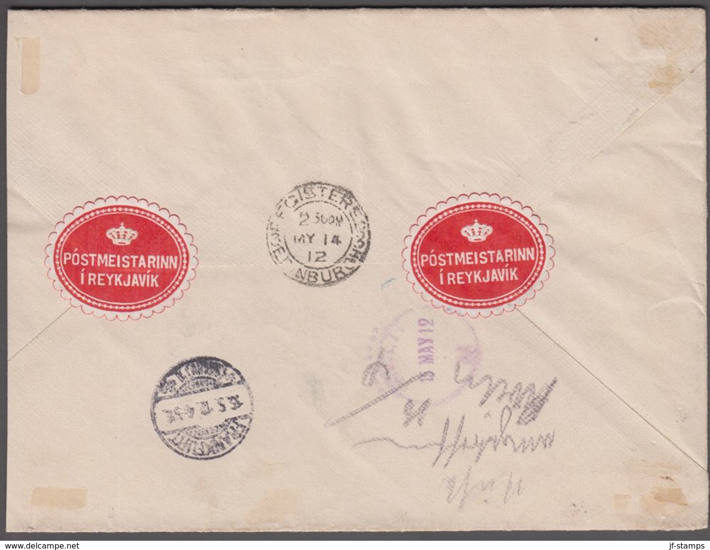 1912. King Frederik VIII. Complete Set Of 7 On Cover From REYKJAVIK 8.V.12. To Frankf... (Michel 69-75) - JF365075 - Briefe U. Dokumente