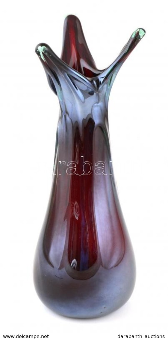 Irizáló, Anyagában Színezett üveg Váza, Hibátlan, M: 42 Cm - Vetro & Cristallo
