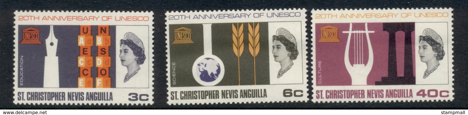 St Christopher Nevis Anguilla 1966 UNESCO MUH - St.Kitts-et-Nevis ( 1983-...)